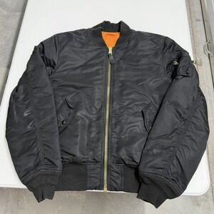 Alpha Industries MA-1 Flight Jacket Black Bomber Orange Lining MIL-J-82790J